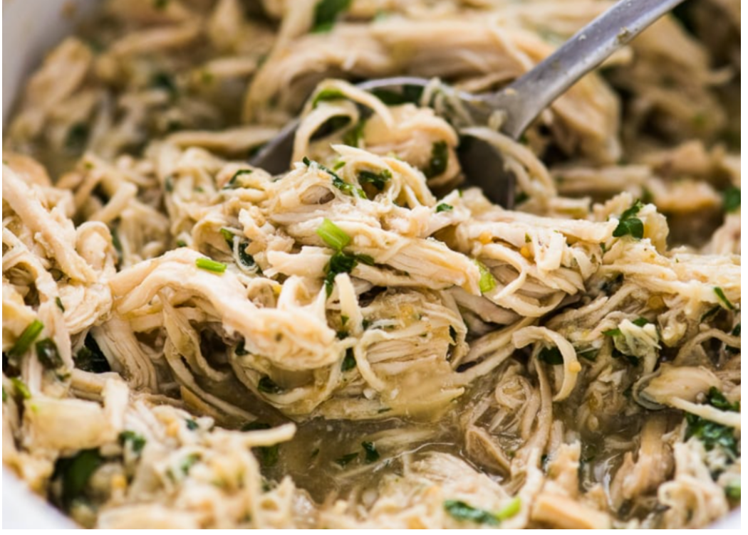 Salsa Verde Shredded Chicken - Slow Cooker